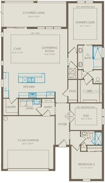 2D floor plan layout of this home in Del Webb Oasis, Winter Garden, FL (Image 2). 2D floor plan layout of this home in Del Webb Oasis, Winter Garden, FL (Image 2).