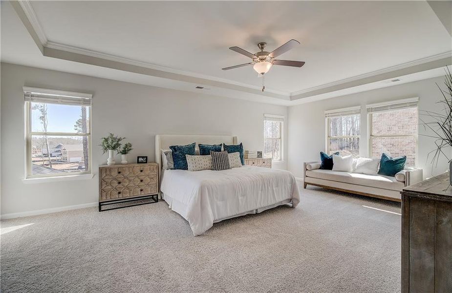 Furnished interior view inside a new home in Cambria at Traditions, Hampton (Image 28). Furnished interior view inside a new home in Cambria at Traditions, Hampton (Image 28).