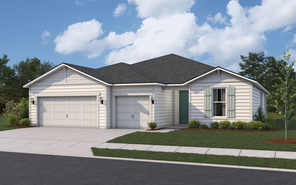 Representative exterior photo of a completed home built from the Anniston by Pulte Homes in Terrapin Creek, Jacksonville, FL (Image 4).