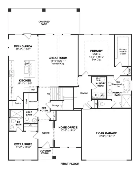 2D floor plan layout for the Cordoba by K. Hovnanian® Homes in Kreymer at the Park, Wylie, TX (Image 3).