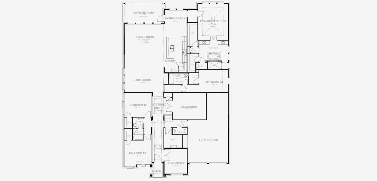 2D floor plan layout of this home in Legacy Prairie at Katy Court, Katy, TX (Image 2).