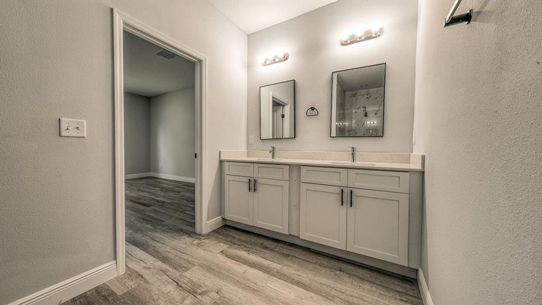 Primary Bathroom with double sinks