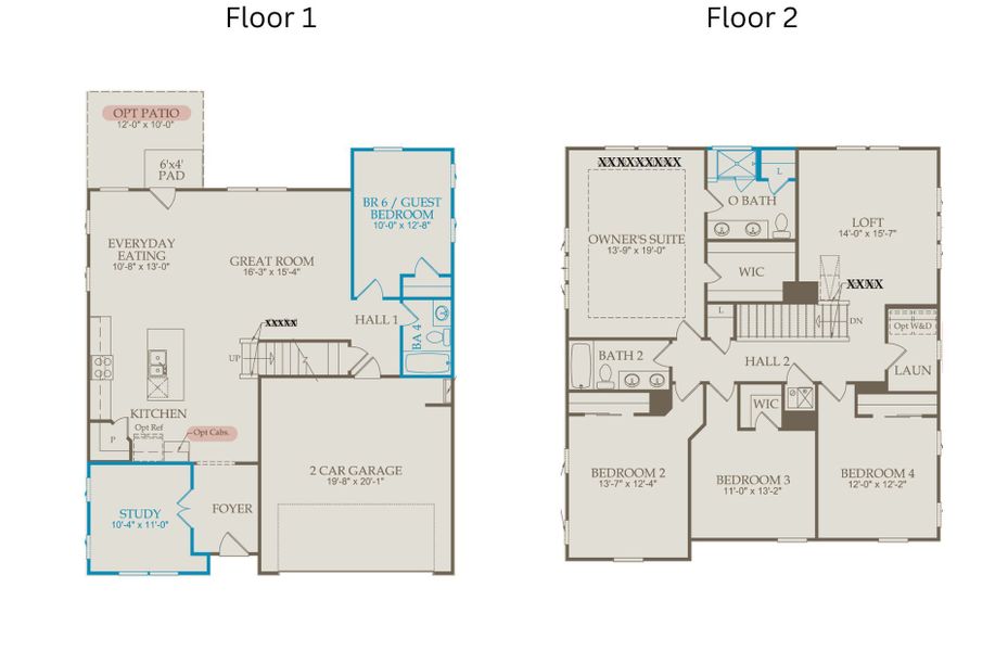 2D floor plan layout of this home in Wimberly, Willow Spring, NC (Image 4). 2D floor plan layout of this home in Wimberly, Willow Spring, NC (Image 4).