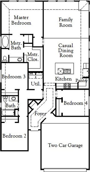 2D floor plan layout of this home in Escondido, Magnolia, TX (Image 3).