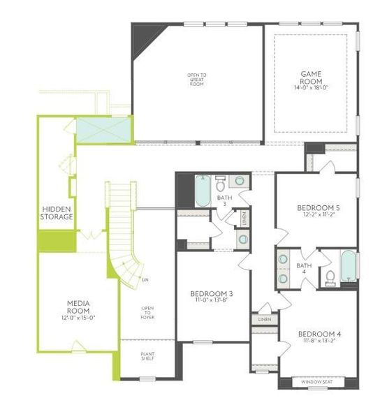 2D floor plan layout of this home in Sienna, Missouri City, TX (Image 3).