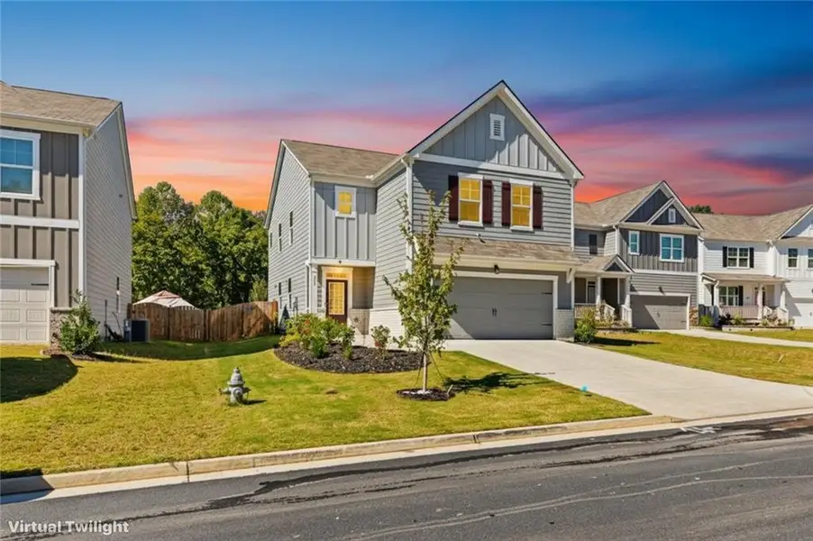 Front exterior of a new home in , Dawsonville, GA, highlighting curb appeal (Image 1). Front exterior of a new home in , Dawsonville, GA, highlighting curb appeal (Image 1).