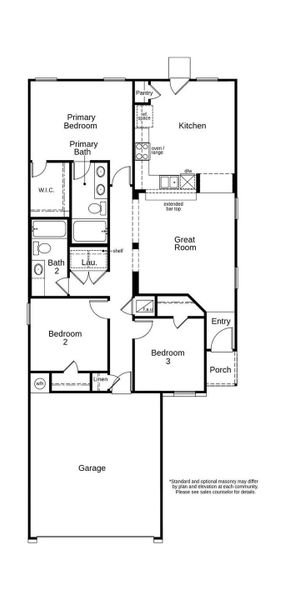 This floor plan features 3 bedrooms, 2 full baths, and over 1,200 square feet of living space.