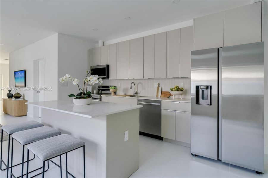 Furnished interior view inside a new home in , Miami (Image 21).