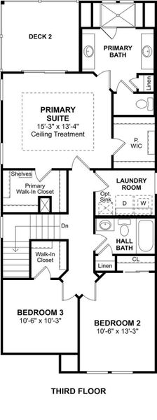 The Rivercrest II floor plan by K. Hovnanian Homes. 3rd Floor shown. *Prices, plans, dimensions, features, specifications, materials, and availability of homes or communities are subject to change without notice or obligation.