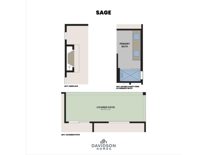 2D floor plan layout for the The Sage A by Davidson Homes LLC in Vineyards at Cottonwood, Cottonwood, AZ (Image 4). 2D floor plan layout for the The Sage A by Davidson Homes LLC in Vineyards at Cottonwood, Cottonwood, AZ (Image 4).