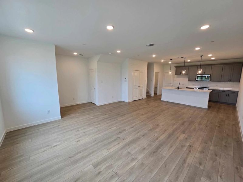 Open Kitchen-Living-Dining Room Construction Progress featuring the Minimalist Collection