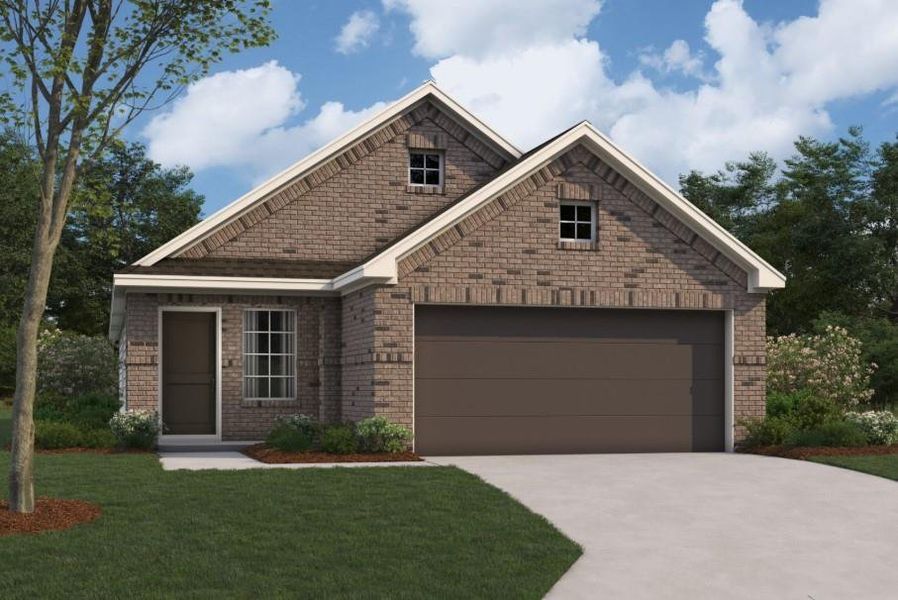 Front exterior of a new home in Wildrye, Waller, TX, highlighting curb appeal (Image 2). Front exterior of a new home in Wildrye, Waller, TX, highlighting curb appeal (Image 2).