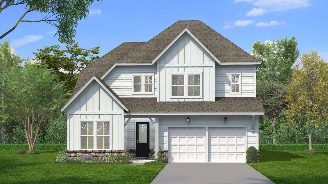 Representative exterior photo of a completed home built from the Laurent II by DRB Homes in Shelton Square, Murfreesboro, TN (Image 2). Representative exterior photo of a completed home built from the Laurent II by DRB Homes in Shelton Square, Murfreesboro, TN (Image 2).