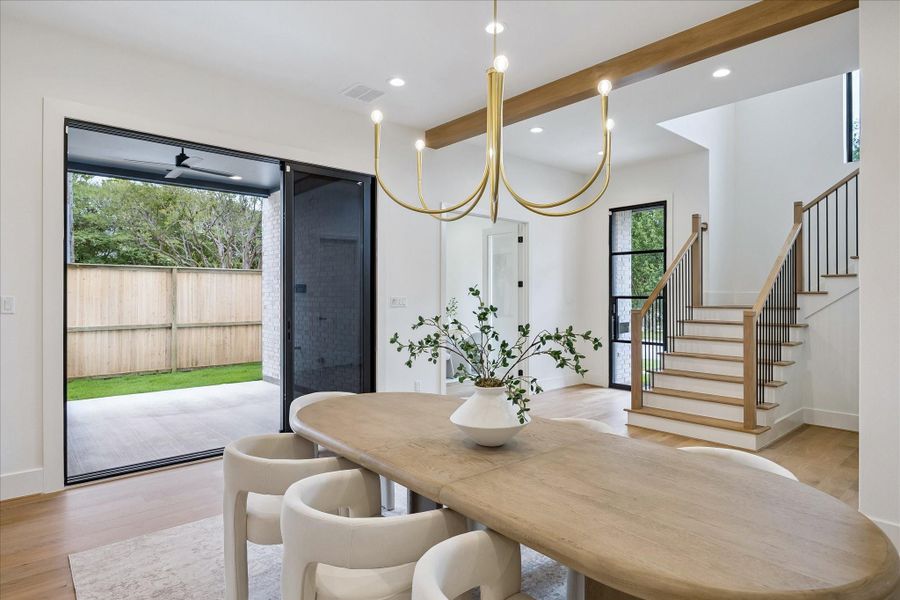Dining area – offers easy access to the backyard through sliding doors. Dining area – offers easy access to the backyard through sliding doors.