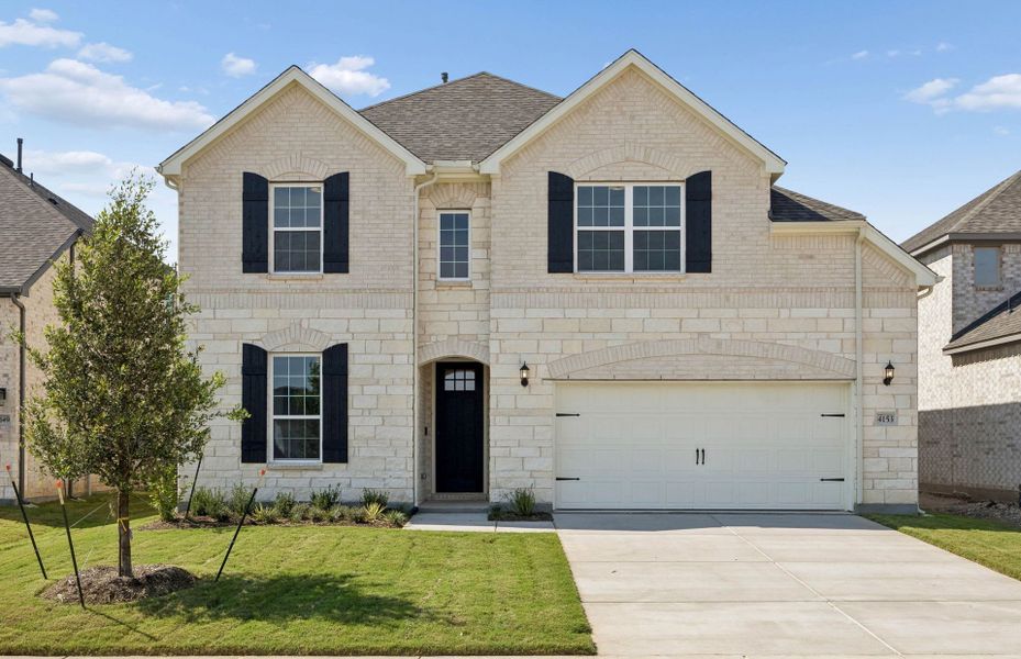 Front exterior of a new home in Highland Lakes, McKinney, TX, highlighting curb appeal (Image 1). Front exterior of a new home in Highland Lakes, McKinney, TX, highlighting curb appeal (Image 1).