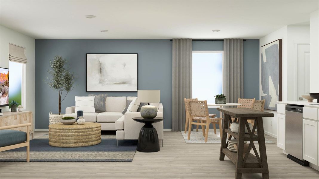 Furnished interior view inside a new home in Santa Fe Village, Cleveland (Image 2). Furnished interior view inside a new home in Santa Fe Village, Cleveland (Image 2).