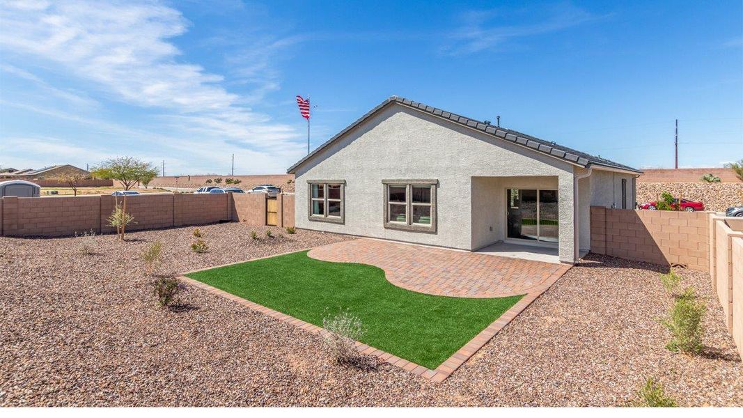 Representative exterior photo of a completed home built from the Cali by D.R. Horton in Barnett Village, Marana, AZ (Image 25). Representative exterior photo of a completed home built from the Cali by D.R. Horton in Barnett Village, Marana, AZ (Image 25).