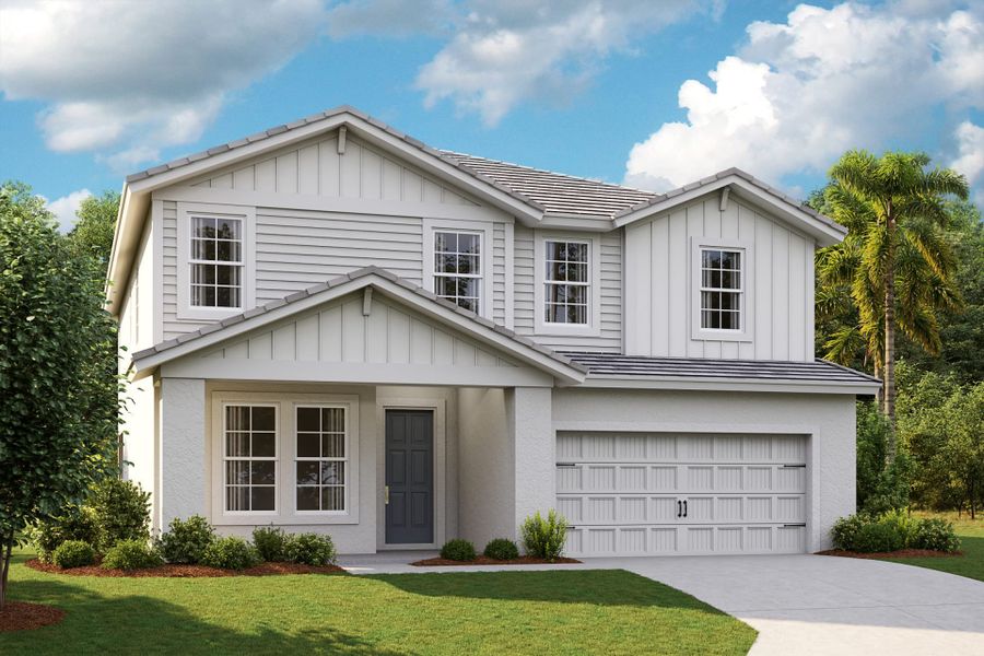 Front exterior of a new home in Mirada, San Antonio, FL, highlighting curb appeal (Image 2).