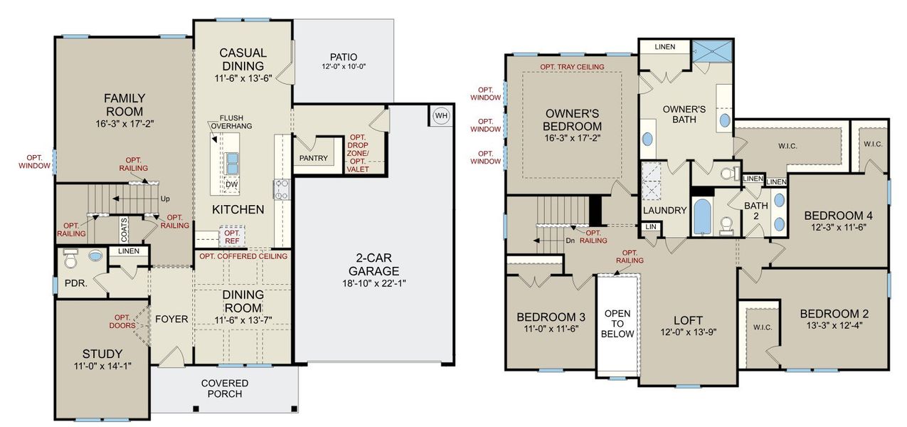 2D floor plan layout of this home in Knightdale Station, Knightdale, NC (Image 3).