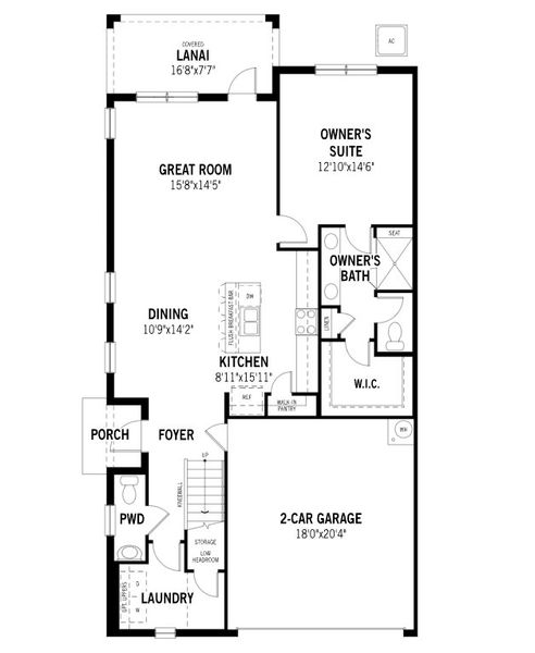 2D floor plan layout of this home in Avila, Jensen Beach, FL (Image 3).