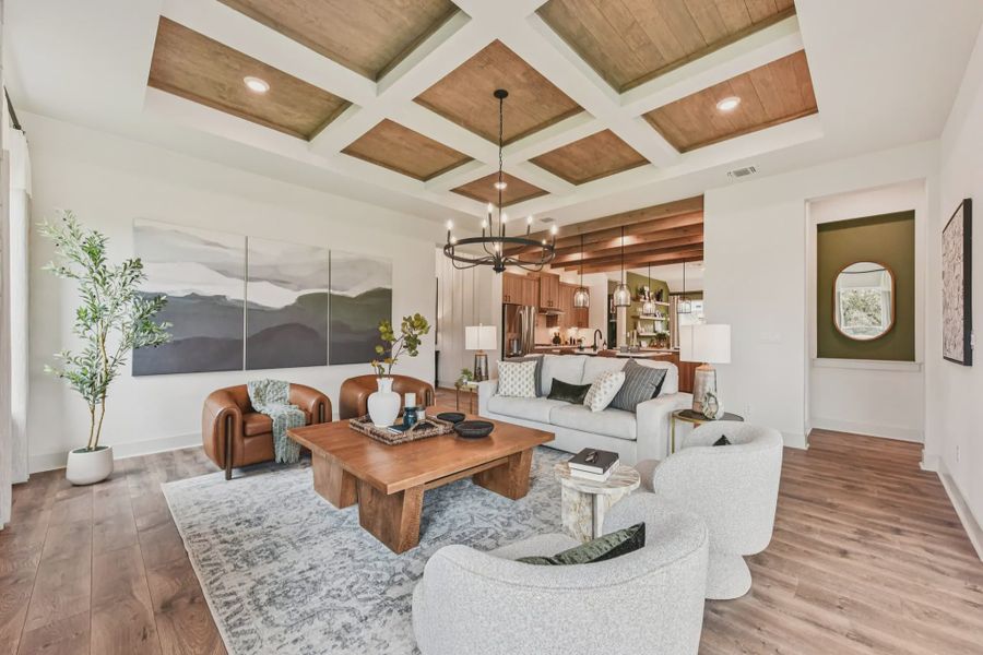 Representative furnished interior of a home built from the Sicily by Chesmar Homes in Lakes of Cane Island, Katy (Image 5).