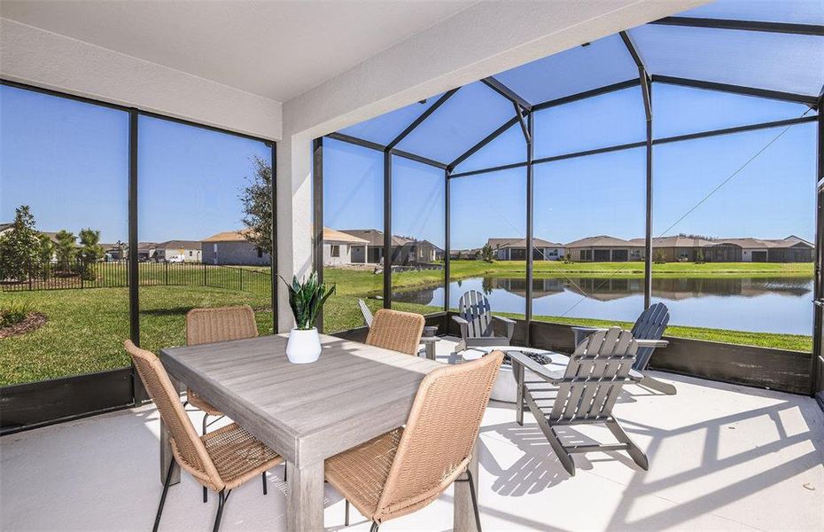 Exterior details and patio area of a home in Del Webb Sunchase, Parrish (Image 2). Exterior details and patio area of a home in Del Webb Sunchase, Parrish (Image 2).