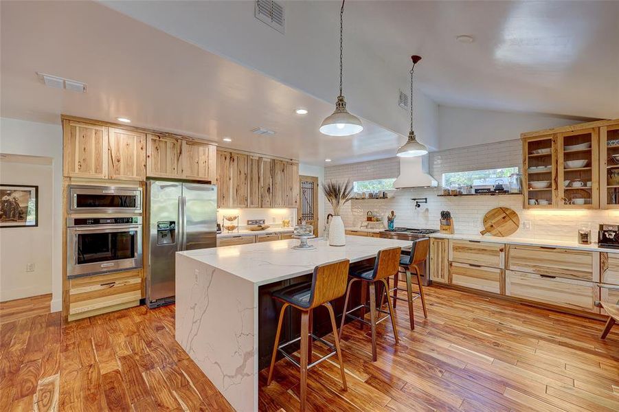Expansive chef's kitchen with Thermador range, huge island, farmhouse sink & Hansgrohe faucet++94 San Saba St., AustinTX 78702 MLS# 7207900