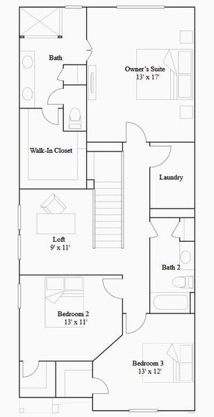 2D floor plan layout of this home in , Cypress, TX (Image 4).