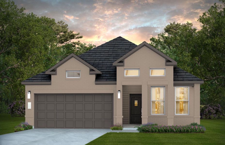 Representative exterior photo of a completed home built from the Haskell by Pulte Homes in Montgomery Bend, Montgomery, TX (Image 11). Representative exterior photo of a completed home built from the Haskell by Pulte Homes in Montgomery Bend, Montgomery, TX (Image 11).