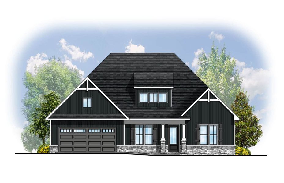 Representative rendering of the exterior for the Piedmont II by Cook Bros. Homes (Image 12).