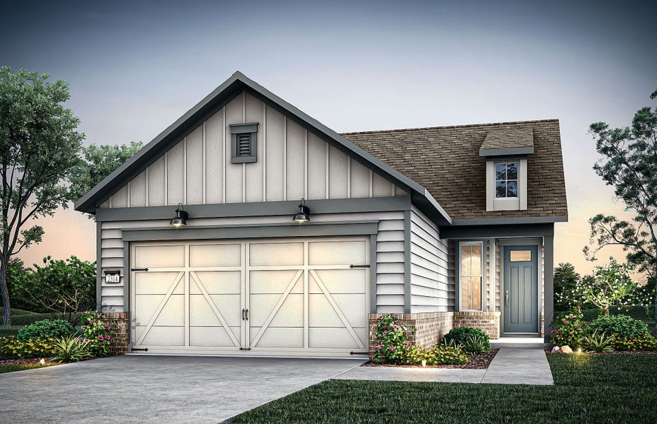 Representative exterior photo of a completed home built from the Compass by Del Webb in Del Webb Southern Oaks, Newnan, GA (Image 19).