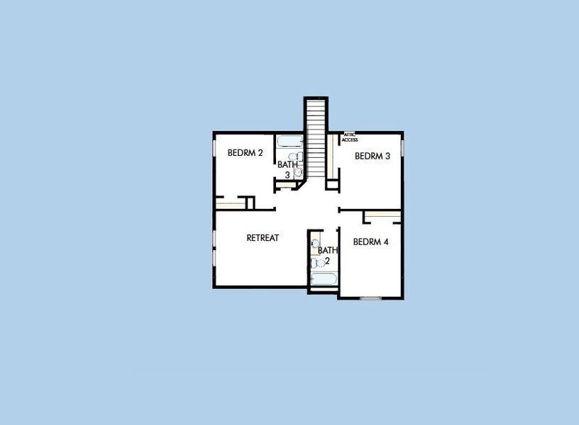 2D floor plan layout for the The Henderson by David Weekley Homes in Elyson 45', Katy, TX (Image 4).