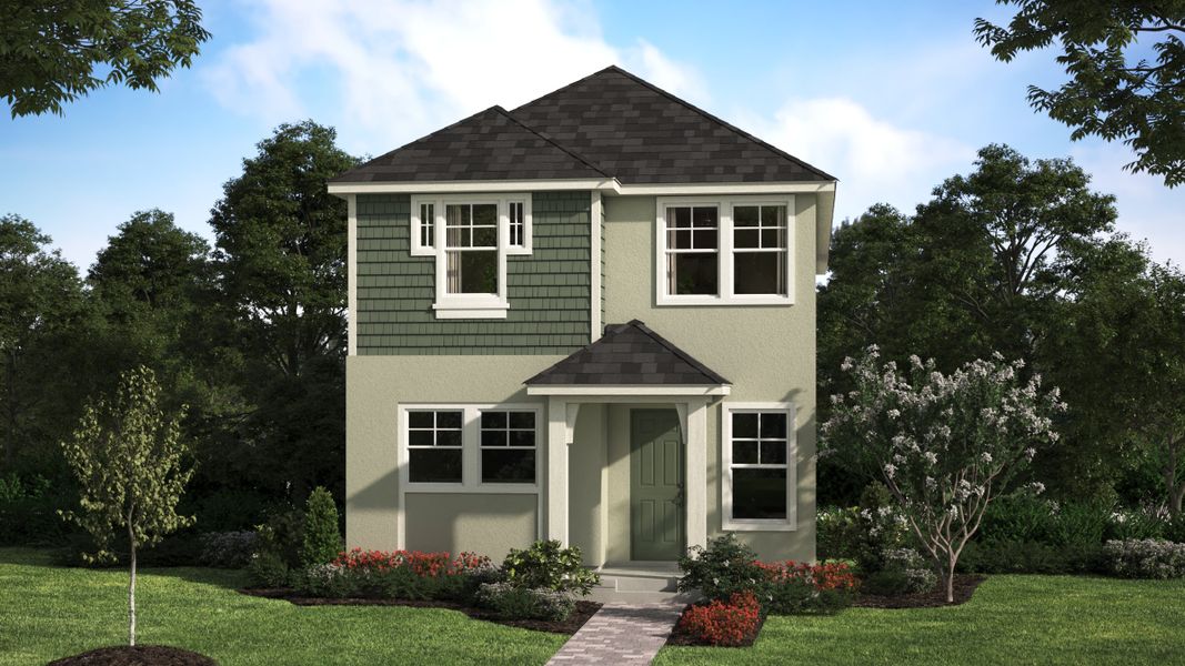 Representative exterior photo of a completed home built from the Splendor by Risewell Homes in Spring Walk at The Junction, Debary, FL (Image 14).