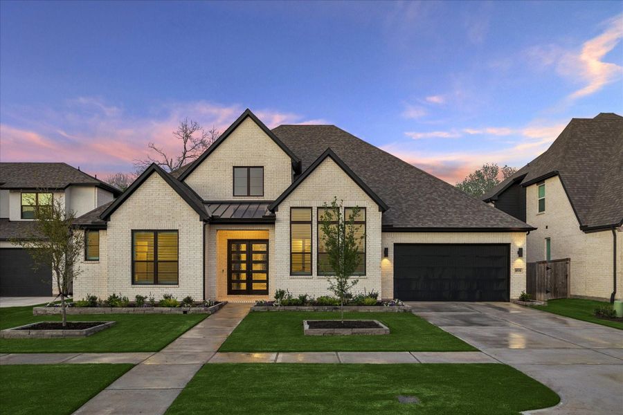 Front exterior of a new home in , Fulshear, TX, highlighting curb appeal (Image 1). Front exterior of a new home in , Fulshear, TX, highlighting curb appeal (Image 1).