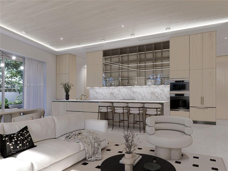 Furnished interior view inside a new home in , Miami Springs (Image 4).