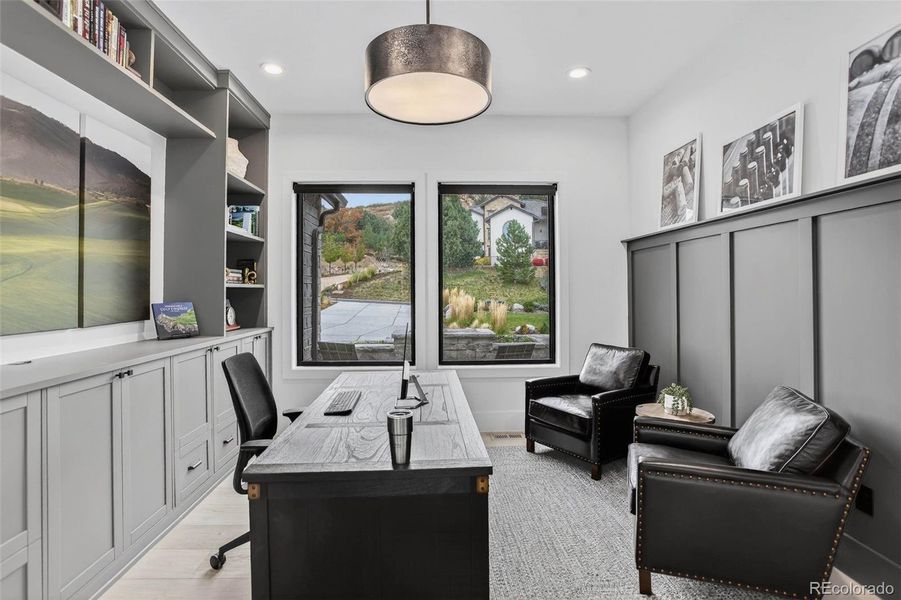 Executive Office with custom cabinetry Executive Office with custom cabinetry