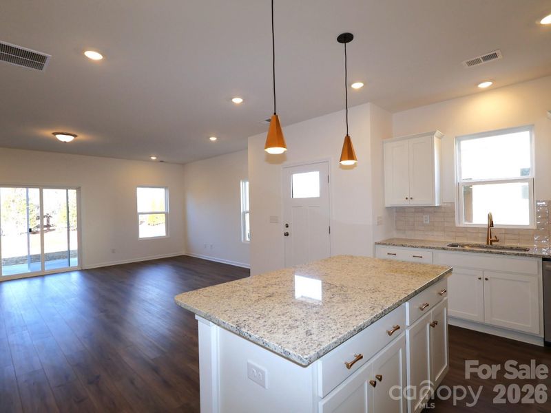 Entryway and kitchen