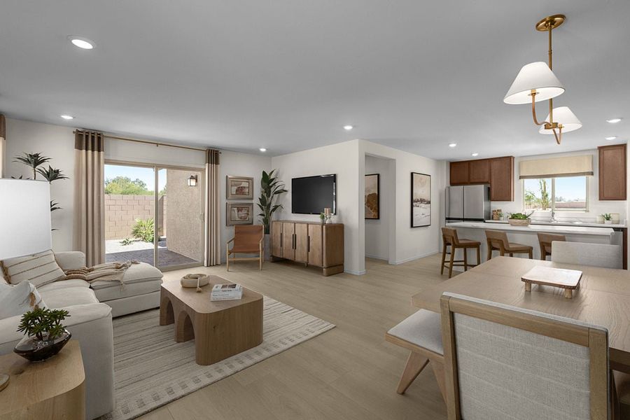 Furnished interior view inside a new home in Cielo Reserve, Tucson (Image 3). Furnished interior view inside a new home in Cielo Reserve, Tucson (Image 3).