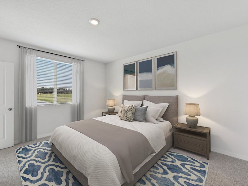 The Primary Bedroom of the Yellowstone Virtually Staged.