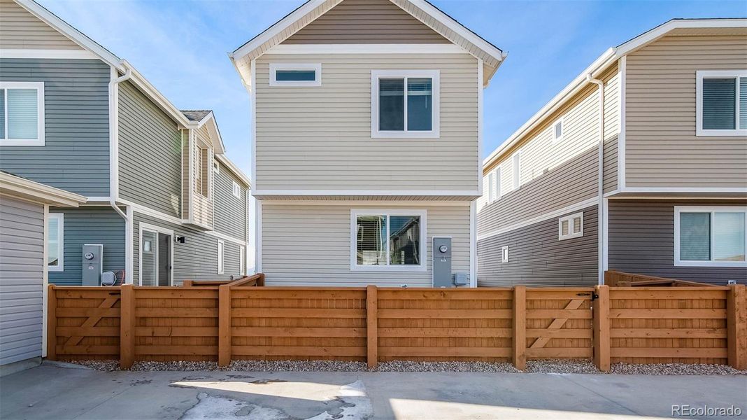 Exterior details and patio area of a home in , Commerce City (Image 20).