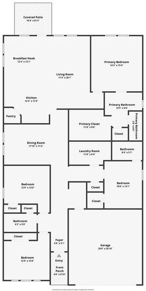 2D floor plan layout of this home in Westmoor, Sherman, TX (Image 5).
