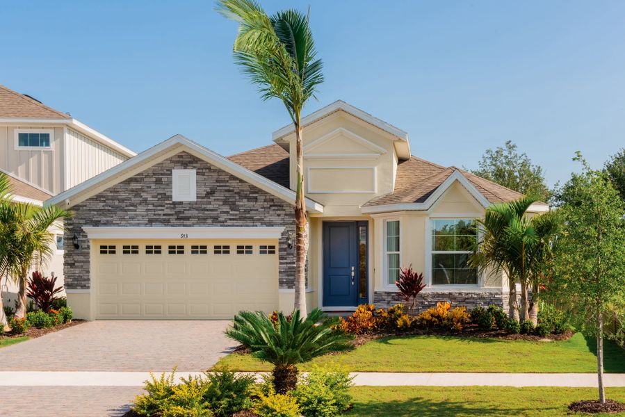 Representative exterior photo of a completed home built from the Hampton II by Park Square Residential in Brighton, Venice, FL (Image 23).