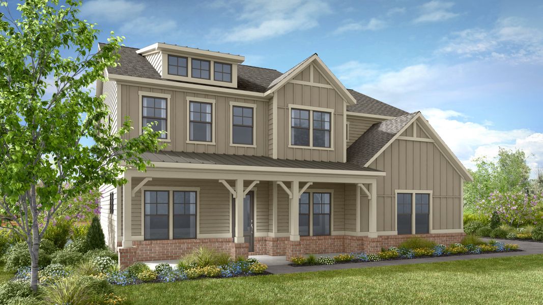 Representative exterior photo of a completed home built from the Tuscany by Taylor Morrison in Wayt Farm, Cumming, GA (Image 5).
