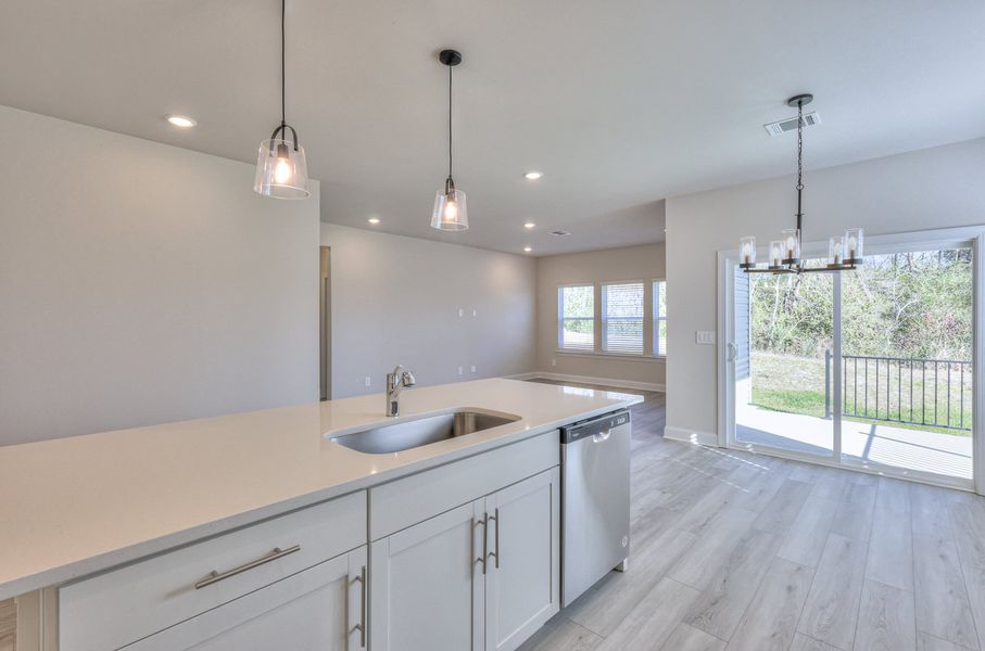 Enjoy your morning coffee at the stunning kitchen island.