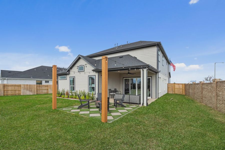 Exterior details and patio area of a home in Westland Ranch, League City (Image 32).