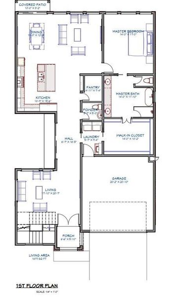 2D floor plan layout of this home in , Dallas, TX (Image 6).