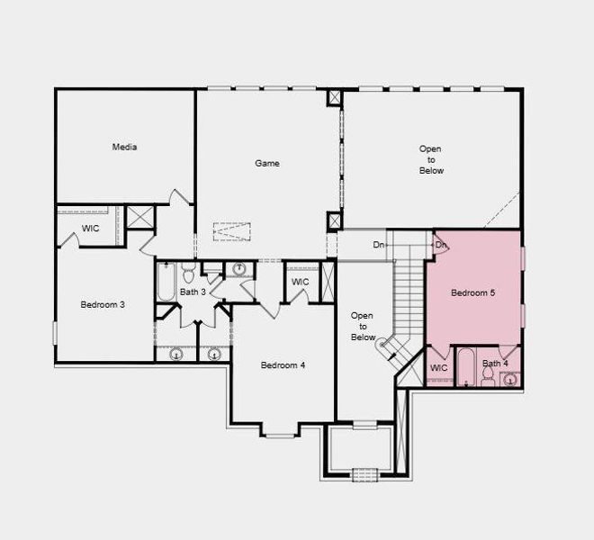 Additional highlights include: Additional upstairs bedroom with bath, extended primary suite, extended covered patio Additional highlights include: Additional upstairs bedroom with bath, extended primary suite, extended covered patio