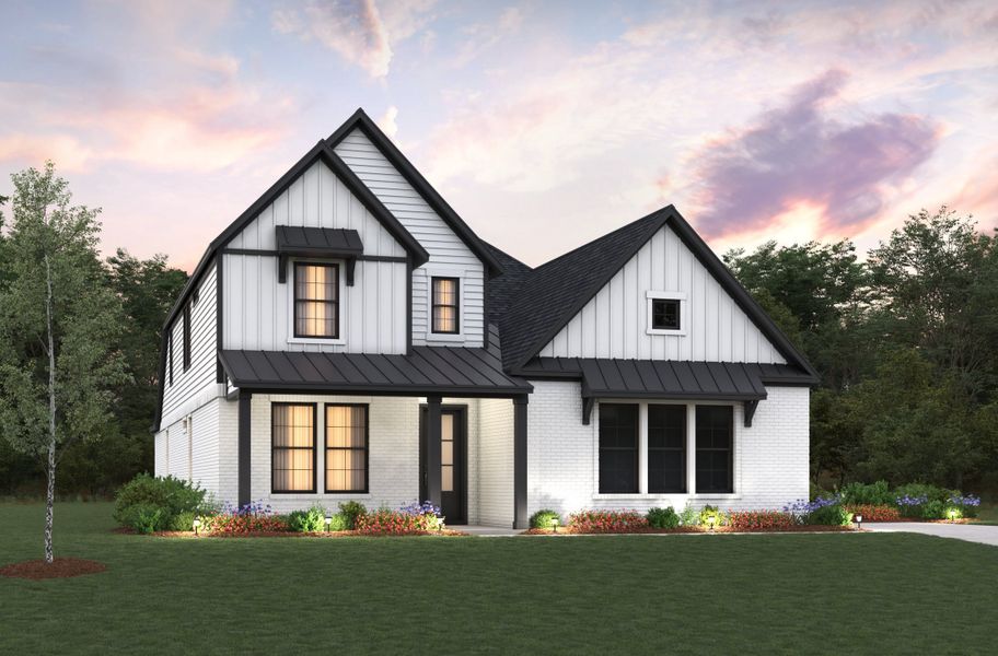 Representative exterior photo of a completed home built from the Sedona by Beazer Homes in Timber Hollow, Magnolia, TX (Image 1). Representative exterior photo of a completed home built from the Sedona by Beazer Homes in Timber Hollow, Magnolia, TX (Image 1).