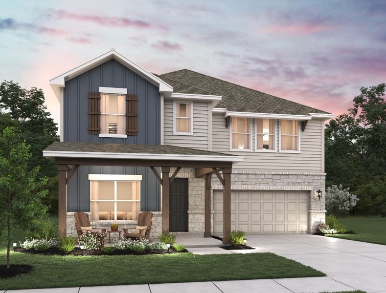 Representative exterior photo of a completed home built from the Alexis by Ashton Woods in Nopal Valley, San Antonio, TX (Image 19).