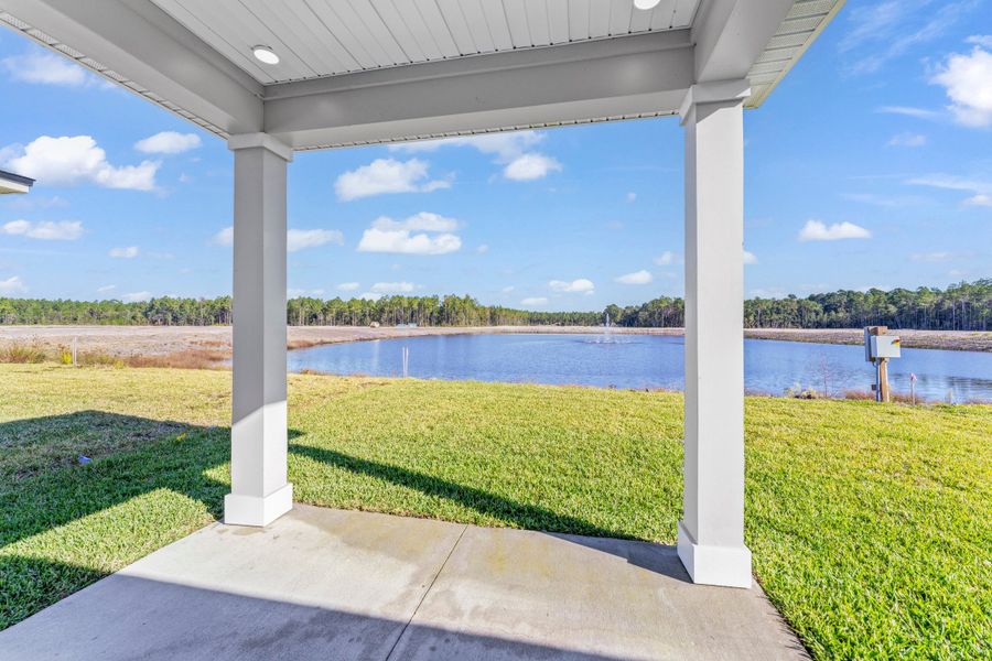 Lot 147 Covered Patio with View of Water at Camden Woods in Kingsland